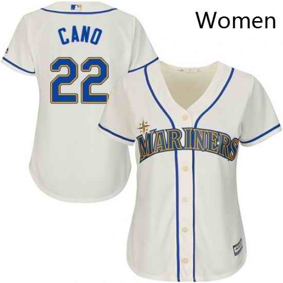Womens Majestic Seattle Mariners 22 Robinson Cano Replica Cream Alternate Cool Base MLB Jersey